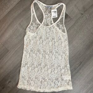 NWT Vintage Charlotte Russe Sheer Lace Racerback Tank Top